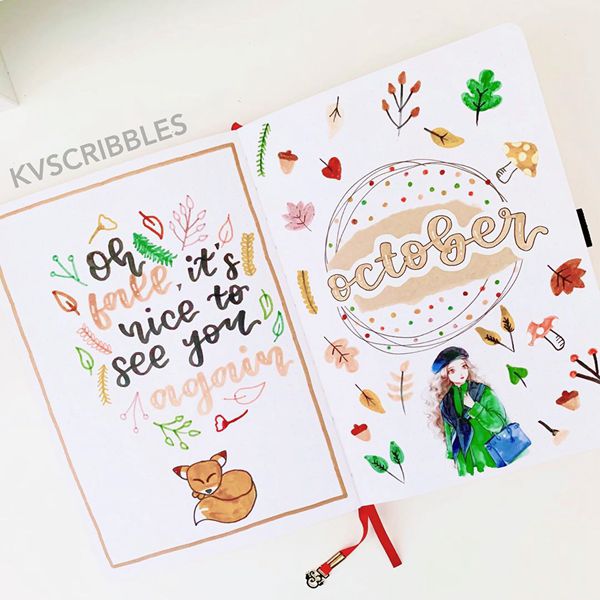 Alice In Wonderland - Bullet Journal Cover Pages Ideas for October