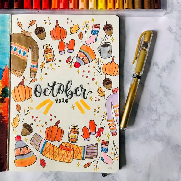 Autumn In Scandinavia - Bullet Journal Cover Pages Ideas for October