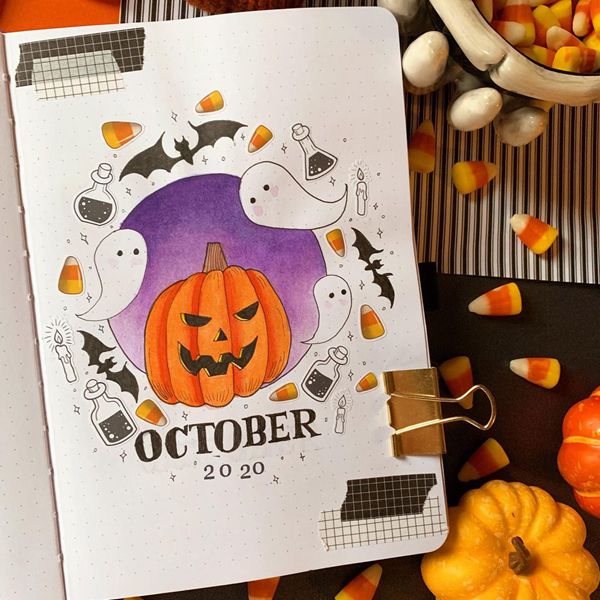 Boo…Scary - Bullet Journal Cover Pages Ideas for October