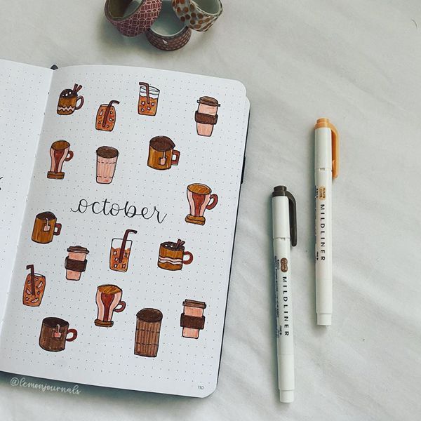 Coffee Time Is Here - Bullet Journal Cover Pages Ideas for October