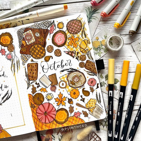 Colour Me In - Bullet Journal Cover Pages Ideas for October