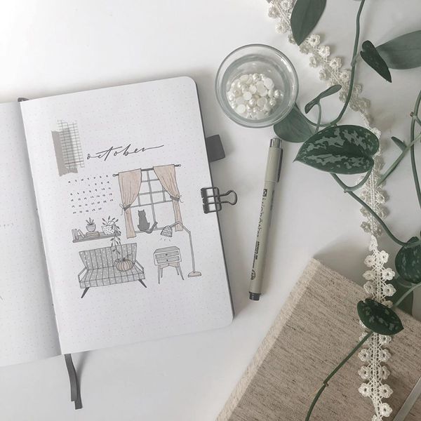 Comfort Is Where My Home Is - Bullet Journal Cover Pages Ideas for October