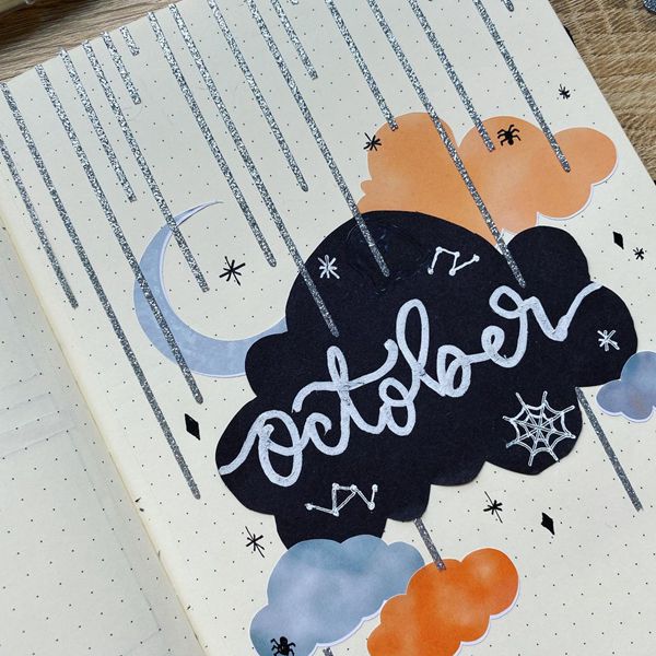Dreamy Nights - Bullet Journal Cover Pages Ideas for October