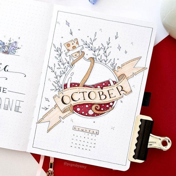 Hidden Treasure - Bullet Journal Cover Pages Ideas for October