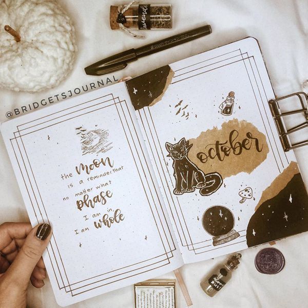 Inspire Yourself - Bullet Journal Cover Pages Ideas for October