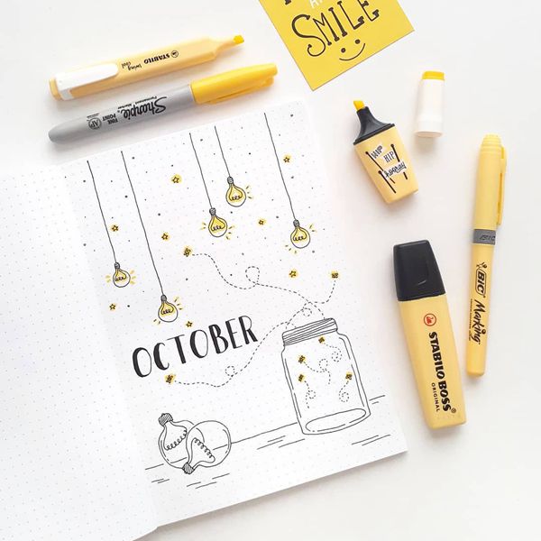 Let There Be Light - Bullet Journal Cover Pages Ideas for October