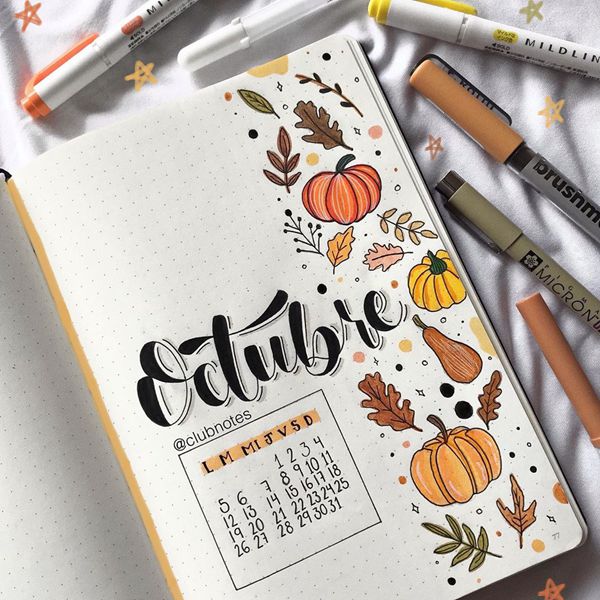 Make It Pop - Bullet Journal Cover Pages Ideas for October