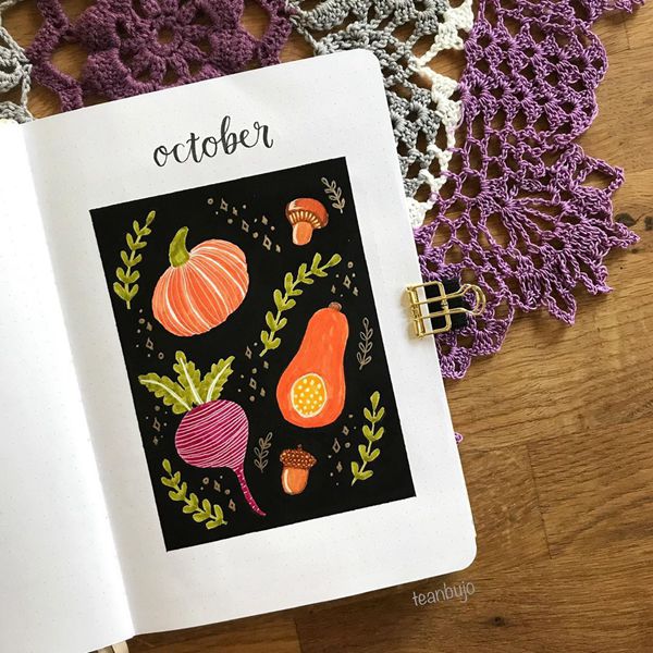 Make It Pop - Bullet Journal Cover Pages Ideas for October