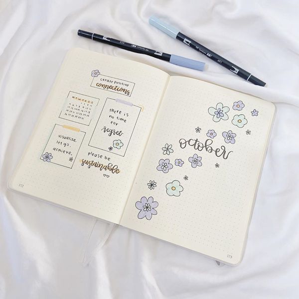 Making The Cover Be Your Goal - Bullet Journal Cover Pages Ideas for October