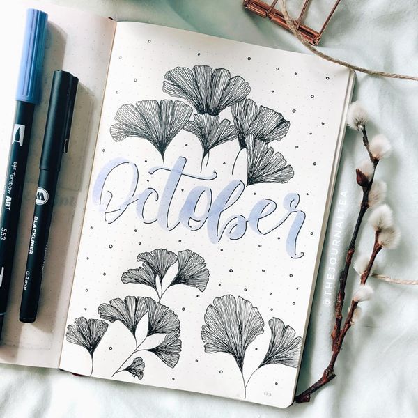 Neutral Naturals - Bullet Journal Cover Pages Ideas for October