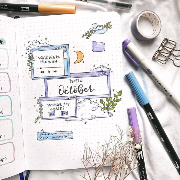New Age Perspective - Bullet Journal Cover Pages Ideas for October