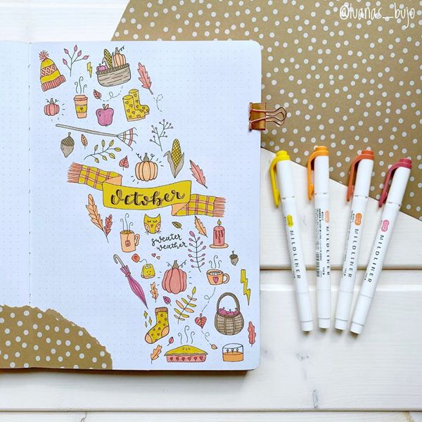 October Associations - Bullet Journal Cover Pages Ideas for October