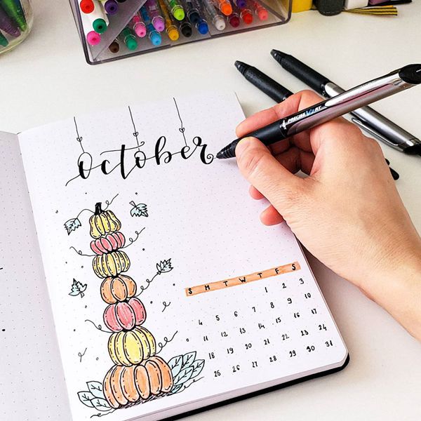 Pumpkin Tower - Bullet Journal Cover Pages Ideas for October