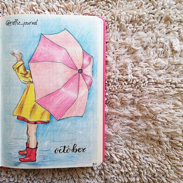 Rain On Me - Bullet Journal Cover Pages Ideas for October