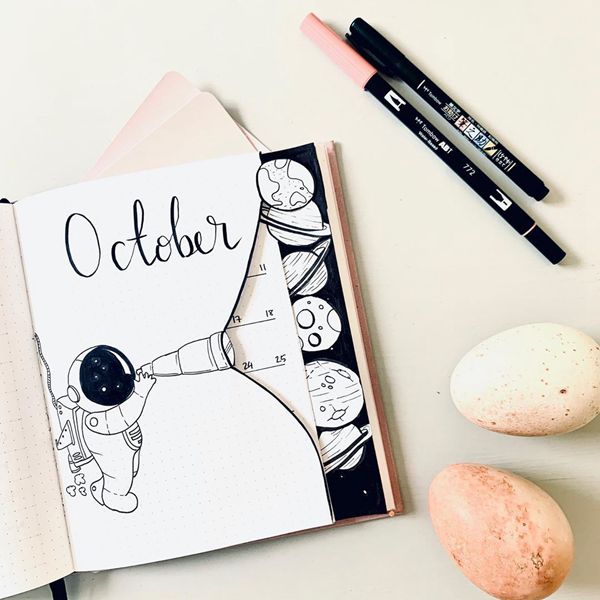 What Is Out There - Bullet Journal Cover Pages Ideas for October