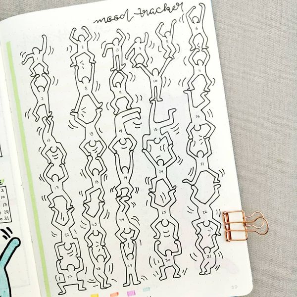 Keith Haring Said – Put Your Dance Moves On Bullet Journal Mood Tracker Ideas for May