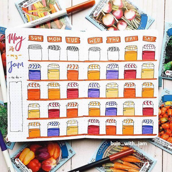 May is my Jam Bullet Journal Calendar Spread Ideas for May