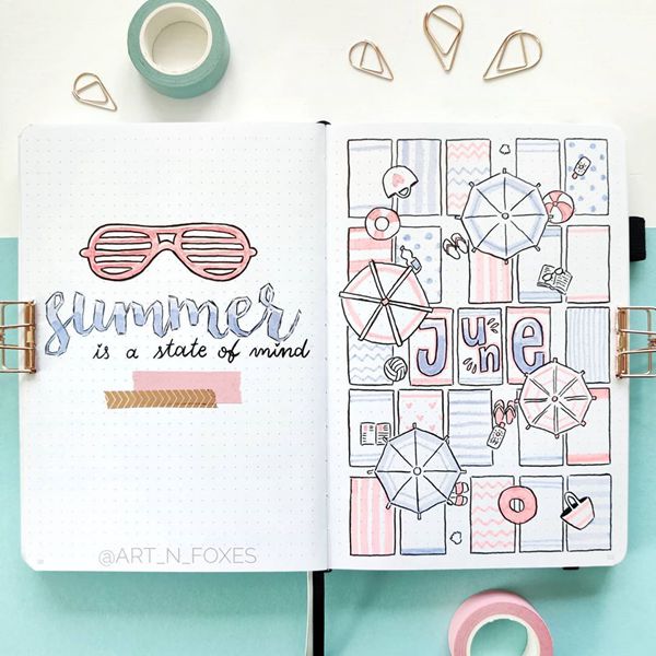 Beach Towels - Bullet Journal Cover Ideas for June