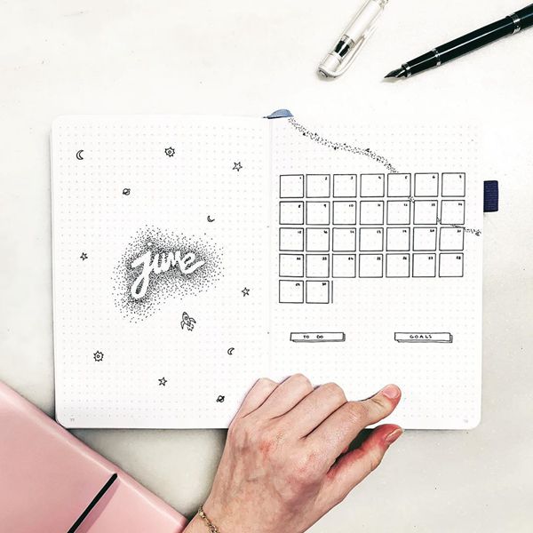 Dot Art Galaxy - Bullet Journal Cover Ideas for June