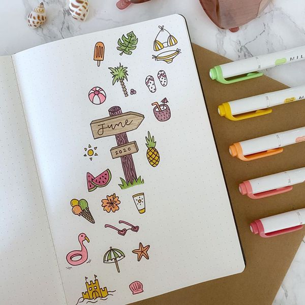 This Way to the Beach - Bullet Journal Cover Ideas for June