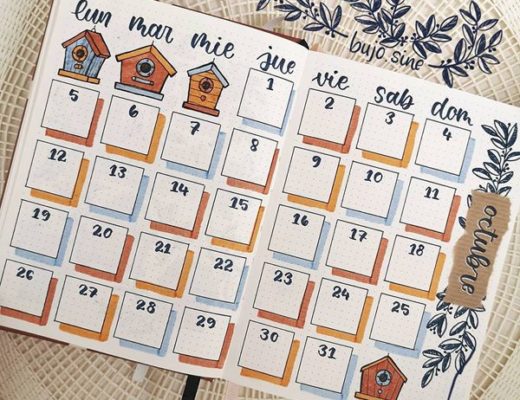 A Cubists Dream Bullet Journal Monthly Calendar Spread Ideas for October