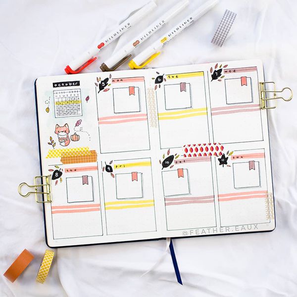 American History Weekly Spread - Bullet Journal Weekly Spreads Ideas for October