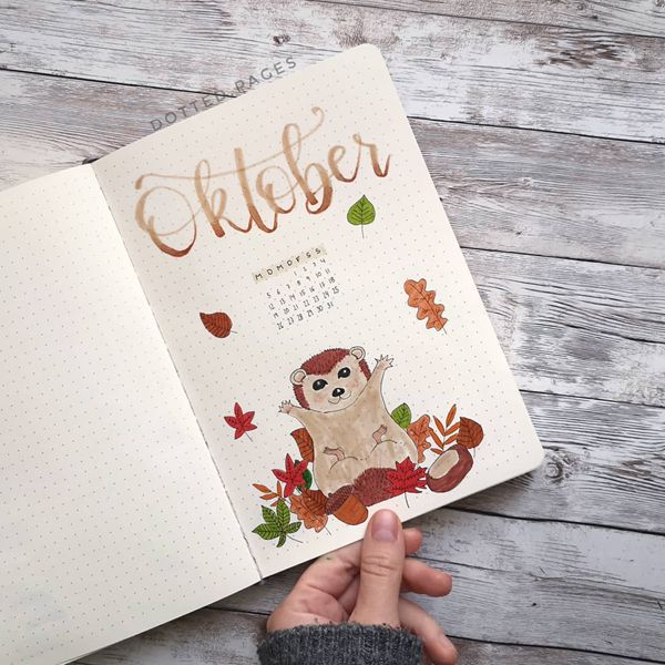Hug Me Darling - Bullet Journal Cover Pages Ideas for October