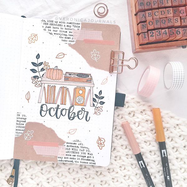 Journaling At Its Core - Bullet Journal Cover Pages Ideas for October