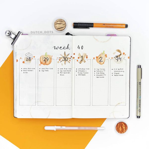 Simple and Sleek Weekly Spread  - Bullet Journal Weekly Spreads Ideas for October