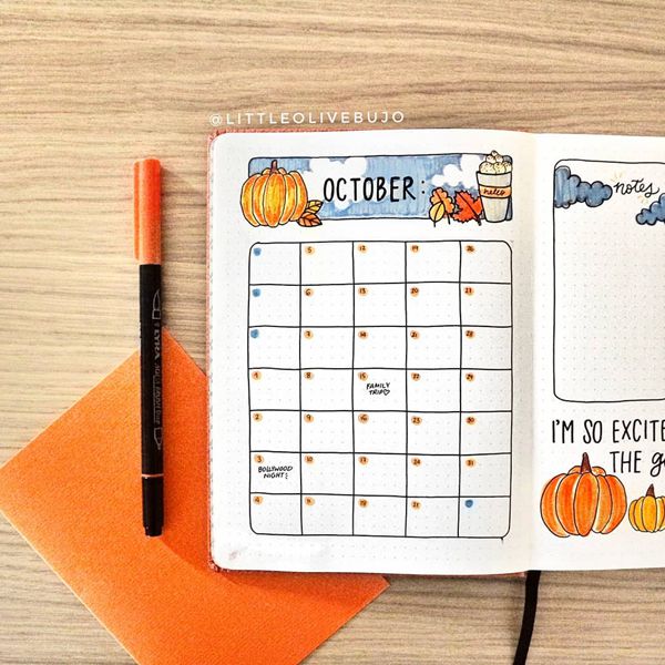 25 Best Monthly Calendar Spread Ideas for October