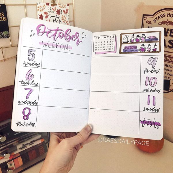 The Potion Weekly Spread - Bullet Journal Weekly Spreads Ideas for October